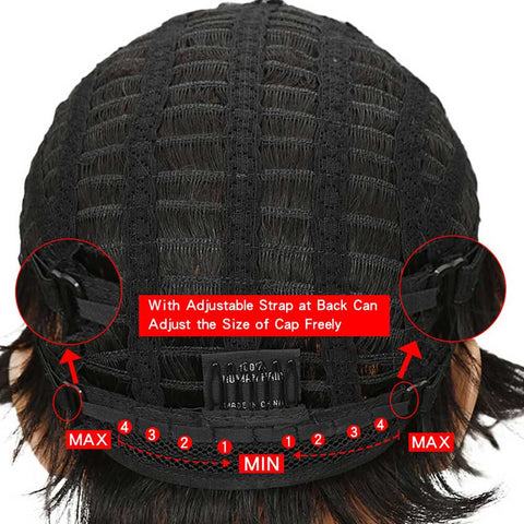 Image of Rebecca Fashion Pixie Cut Wig 4# Color Short Wavy Human Hair Wigs 9 inch