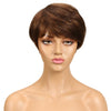 Rebecca Fashion Brown Pixie Cut Wig Short Style Human Hair Wigs With Bangs