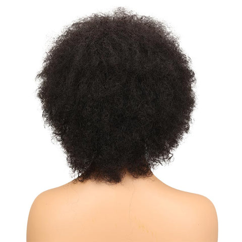 Image of Rebecca Fashion Black Curly Afro Wig Human Hair Wigs for Black Women