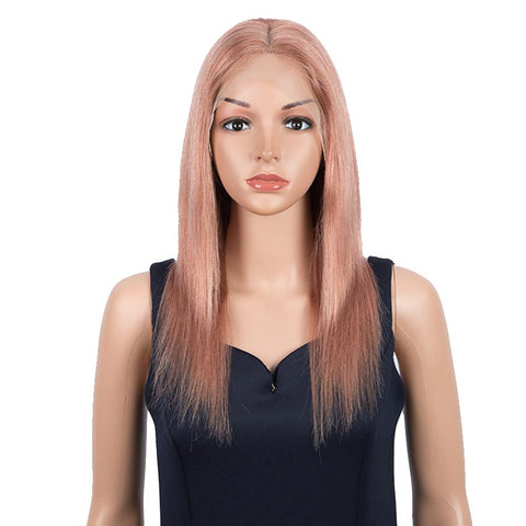 Image of Rebecca Fashion Highlight Pink 4x4 Lace Simulated Scalp Wigs 100% Straight Human Hair Wigs 150% Density