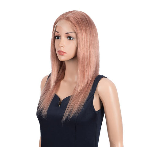 Image of Rebecca Fashion Highlight Pink 4x4 Lace Simulated Scalp Wigs 100% Straight Human Hair Wigs 150% Density