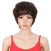 Rebecca Fashion Pixie Cut Wig 4# Color Short Wavy Human Hair Wigs 9 inch