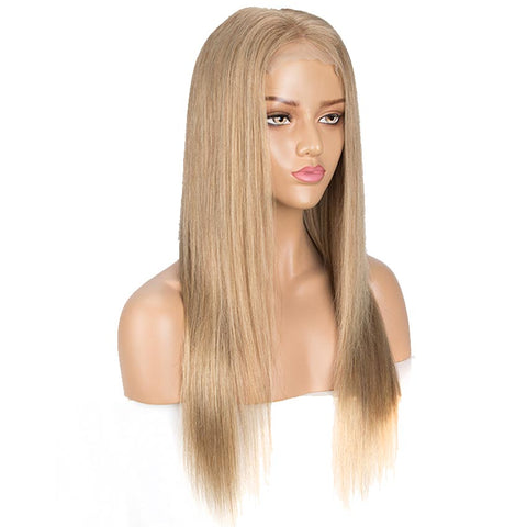 Image of Rebecca Fashion G Blond 100% Straight Human Hair Wigs 4x4 Lace Closure Wigs 150% Density