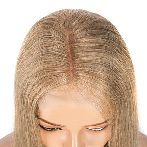 Image of Rebecca Fashion G Blond 100% Straight Human Hair Wigs 4x4 Lace Closure Wigs 150% Density