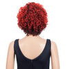 Rebecca Fashion Short Red Ombre Wigs With Bangs Curly Human Hair Pixie Wigs