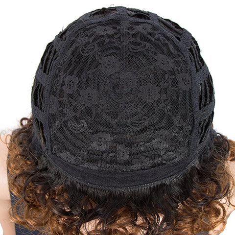 Image of Rebecca Fashion Short Pixie Cute Wigs Curly Human Hair Ombre Wigs