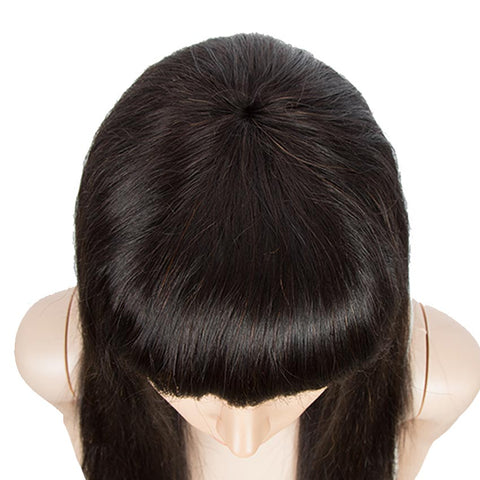 Image of Rebecca Fashion Human Hair Straight Hair Colored Wigs Basic Wigs With Bangs For Women