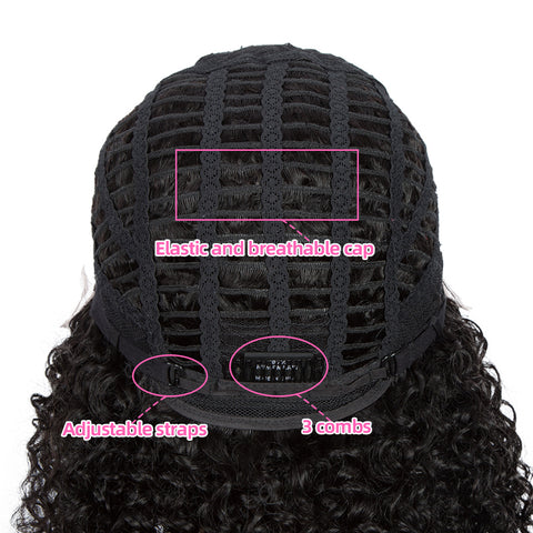 Image of Rebecca Fashion Human Hair Lace Front Wigs 5 inch Side Lace Part Wigs 12 inch Curly Wavy Wig for Black Women Natural Color