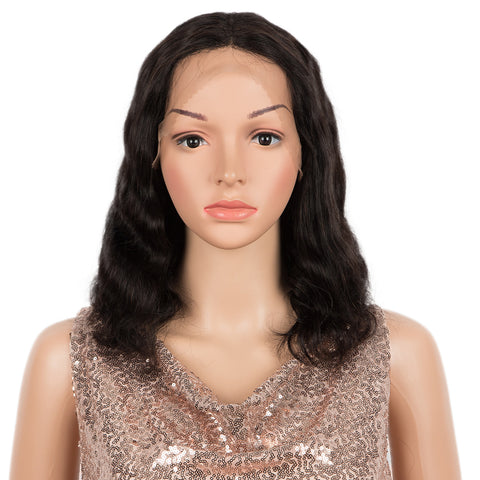 Image of Rebecca Fashion 4x1 T Lace Human Hair Wigs Body Wave Lace Front Wig Pre-plucked Hairline with Baby Hair Wigs Natural Color