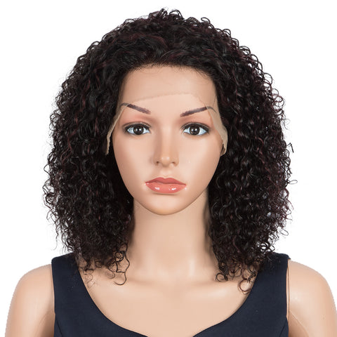 Rebecca Fashion Remy Human Hair Wigs 13x2 Lace Frontal Wigs Curly Hair Wig 150% Density Natural Brown Color