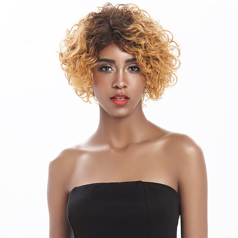 Image of Rebecca Fashion Ombre Color Short Wavy Bob Wigs TT2/27 Cute Human Hair Wig