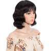 Rebecca Fashion Short Body Wavy Human Hair Wigs With Bangs for Black Women Wavy Bob Wig Natural Color