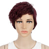 Rebecca Fashion Human Hair Wigs For Women Pixie Cut Wigs 9 Inch Curly Wig Red Color