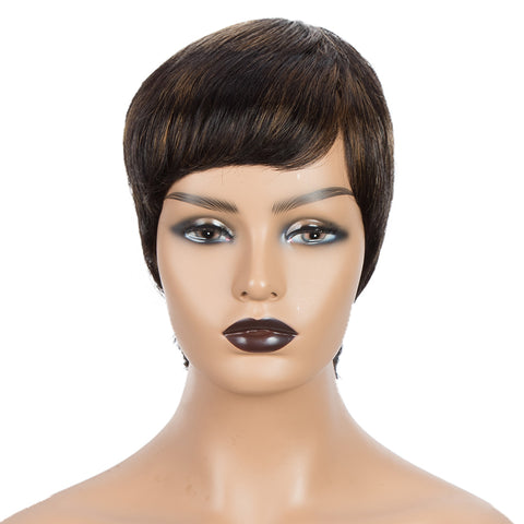 Image of Rebecca Fashion Human Hair Wigs For Women 9 Inch Short Curly Pixie Cut Wigs