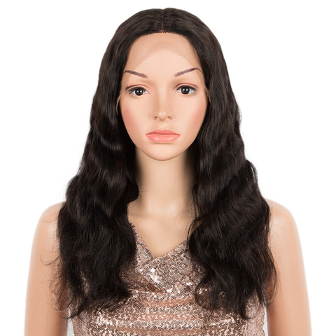 Image of Rebecca Fashion 4x1 T Lace Human Hair Wigs Body Wave Lace Front Wig Pre-plucked Hairline with Baby Hair Wigs Natural Color
