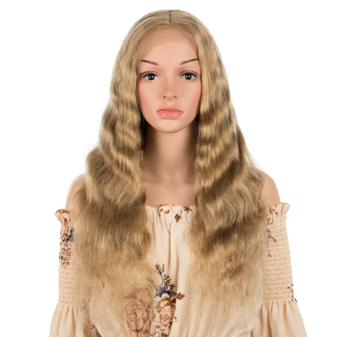Image of Rebecca Fashion Human Hair Lace Calp Wigs Wigs with Natural Lace Hairline Body Wave Wig with Baby Hair Brown Blonde Color