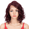 Rebecca Fashion Human Hair Lace Front Wigs 5 inch Side Lace Part Wigs 12 inch Water Wavy Wig  Red Color