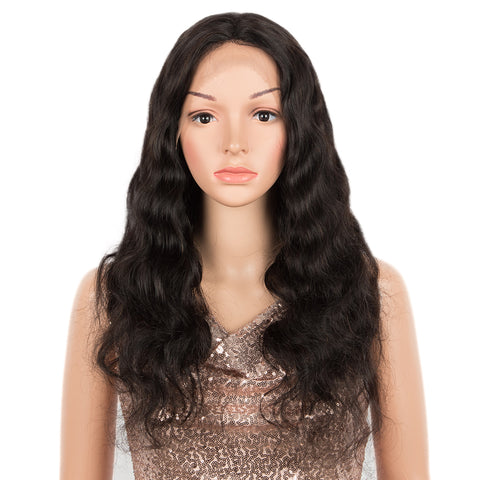 Image of Rebecca Fashion 4x1 T Lace Human Hair Wigs Body Wave Lace Front Wig Pre-plucked Hairline with Baby Hair Wigs Natural Color