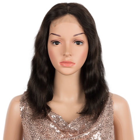 Image of Rebecca Fashion 4*4 Lace Frontal Wigs Human Hair Body Wave Lace Front Wig Pre-plucked Hairline with Baby Hair Wigs Natural Color