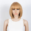 Rebecca Fashion Straight Bob Wigs With Bangs Human Hair Ombre Colors