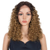 Rebecca Fashion Human Hair Lace Front Wigs 4.5 inch Middle Lace Part Wigs 16 inch Curly Wig for Women Ombre Blonde Color