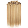 Rebecca Fashion Remy Clip In Human Hair Extensions Straight Clip on Human Hair Piano Blonde Color 7 Pcs