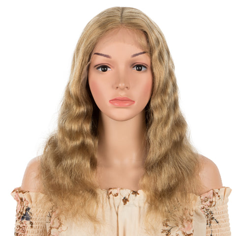 Image of Rebecca Fashion Human Hair Lace Calp Wigs Wigs with Natural Lace Hairline Body Wave Wig with Baby Hair Brown Blonde Color