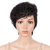 Rebecca Fashion Human Hair Wigs For Women Pixie Cut Wigs 9 Inch Curly Wig Black Color