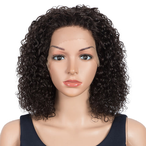 Image of Rebecca Fashion Remy Human Hair Wigs 13x2 Lace Frontal Wigs Curly Hair Wig 150% Density Dark Brown Color