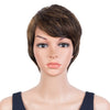Rebecca Fashion Human Hair Wigs 9 Inch Short Curly Pixie Wigs With Bangs 3 Colors