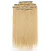 Rebecca Fashion Remy Clip In Human Hair Extensions Straight Clip on Human Hair 613 Blonde Color 7 Pcs