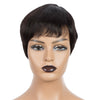 Rebecca Fashion Human Hair Wigs For Women 9 Inch Short Curly Pixie Cut Wigs Natural Color