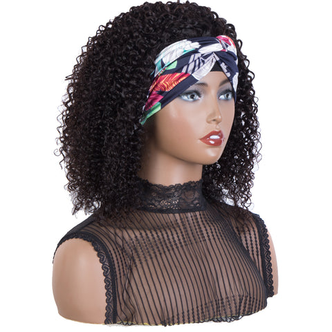 Rebecca Fashion Remy Human Hair Headband Wig Kinky Curly Wigs 150% Density Natural Color