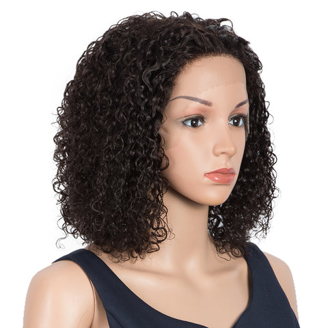 Image of Rebecca Fashion Remy Human Hair Wigs 13x2 Lace Frontal Wigs Curly Hair Wig 150% Density Dark Brown Color