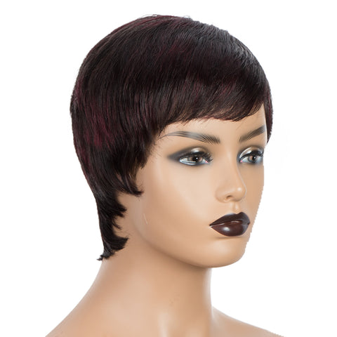 Image of Rebecca Fashion Human Hair Wigs For Women 9 Inch Short Curly Pixie Cut Wigs