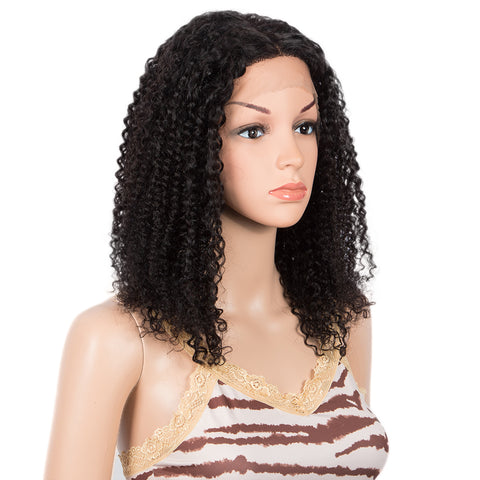 Image of Rebecca Fashion Virgin Human Hair Wigs 4x4 Lace Frontal Wigs Curly Wave Hair Wig 150% Density Natural Color