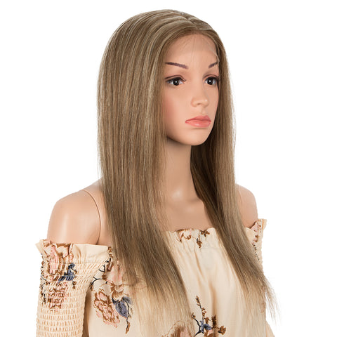 Image of Rebecca Fashion Human Hair Lace Calp Wigs Wigs with Natural Lace Hairline Straight Wig with Baby Hair Piano Brown Blonde Color