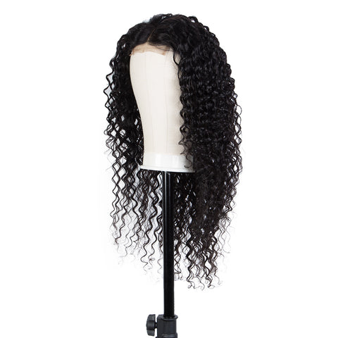 Image of Rebecca Fashion Remy Human Hair Wigs 4x4 Lace Frontal Wigs Deep Wave Hair Wig 150% Density Natural Color