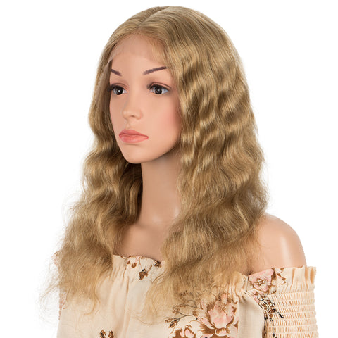 Image of Rebecca Fashion Human Hair Lace Calp Wigs Wigs with Natural Lace Hairline Body Wave Wig with Baby Hair Brown Blonde Color