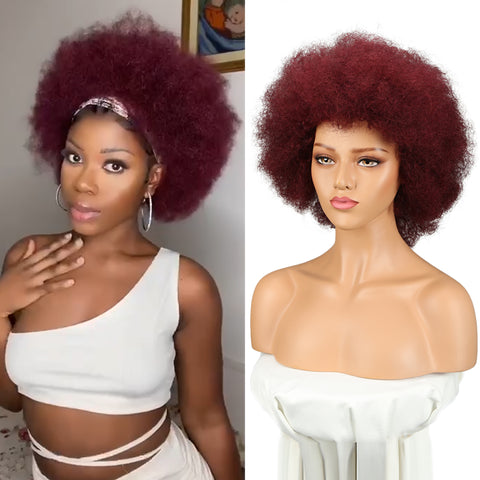 Image of Rebecca Fashion Short Afro Kinky Curly Human Hair Wigs For Black Women