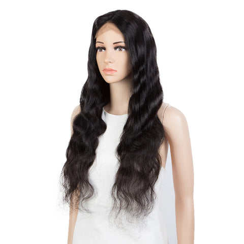 Rebecca Fashion Remy Human Hair Wigs 4x4 Lace Frontal Wigs Body Wave Hair Wig 150% Density Natural Color