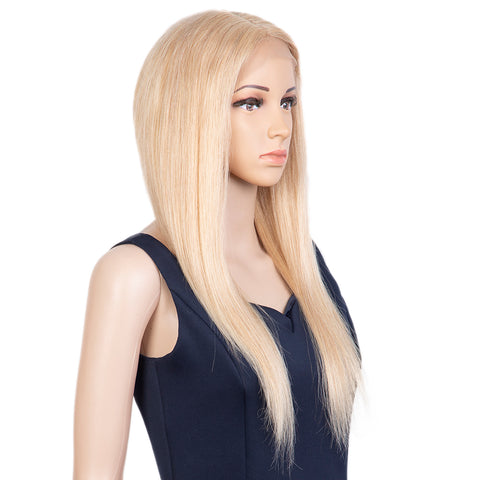 Image of Rebecca Fashion T Lace Blonde Human Hair Wigs Straight Hair Lace Front Wig Pre-plucked Hairline with Baby Hair Wigs 613 Color