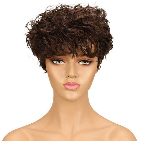 Image of Rebecca Fashion Pixie Cut Wig Short Wavy 9 Inch Human Hair Wigs