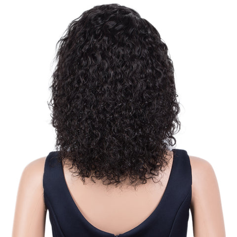 Image of Rebecca Fashion Human Hair Lace Front Wigs 5 inch Side Lace Part Wigs 14 inch Curly Wavy Wig for Black Women Natural Color