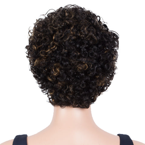 Image of Rebecca Fashion Human Hair Wigs 9 Inch Short Curly Pixie Wig 2 Colors
