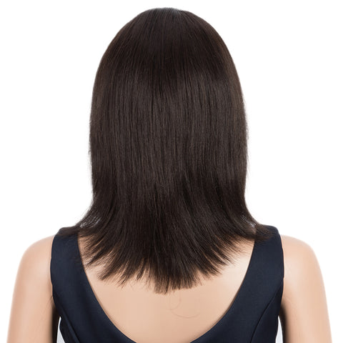 Image of Rebecca Fashion Remy Human Hair Wigs 13x2 Lace Frontal Wigs Straight Hair Bob Wig 150% Density Natural Color