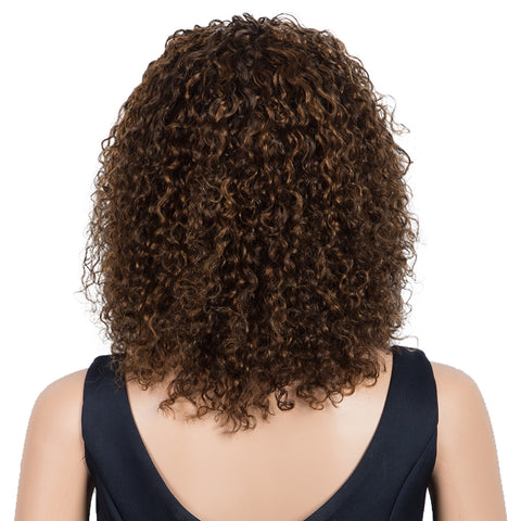 Image of Rebecca Fashion Remy Human Hair Wigs 13x2 Lace Frontal Wigs Curly Hair Wig 150% Density Brown Color