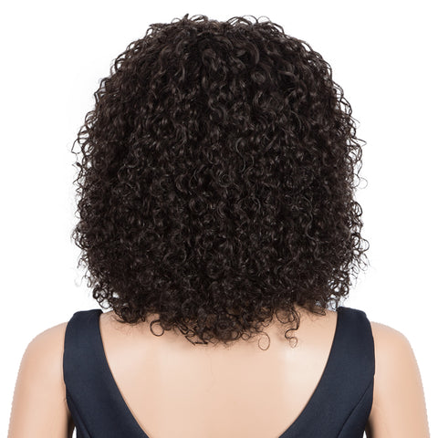Image of Rebecca Fashion Remy Human Hair Wigs 13x2 Lace Frontal Wigs Curly Hair Wig 150% Density Dark Brown Color
