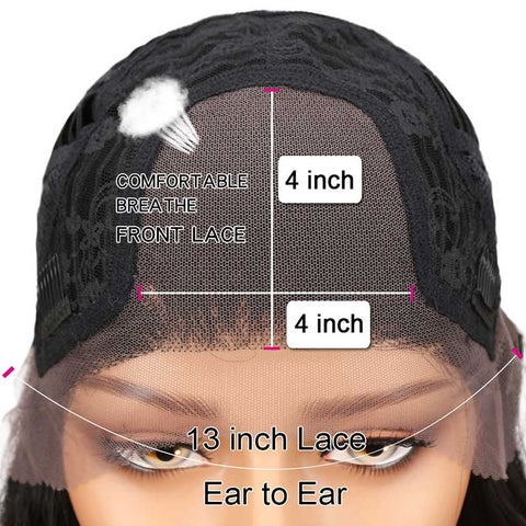 Image of Rebecca Fashion 4x4 Lace Front Wigs Kinky Curly Human Hair Wigs 150% Density Natural Black Color