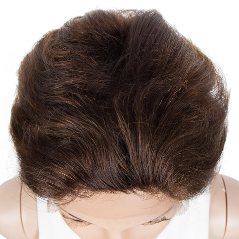 Image of Rebecca Fashion Human Hair Pixie Cut Wigs  Pixie Bob Wig with Hand-tied Hairline Brown Color